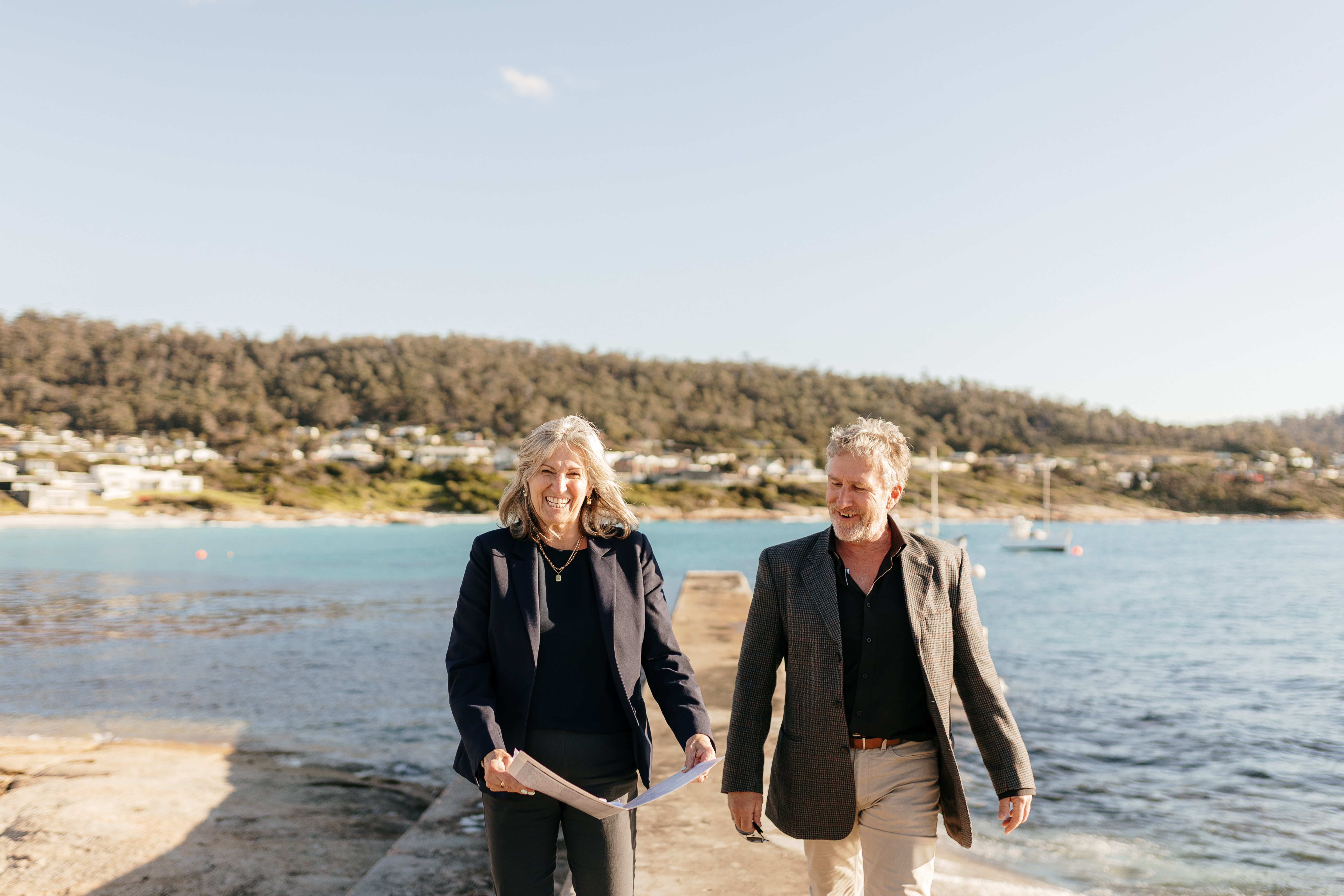 Agents meeting with Bicheno view